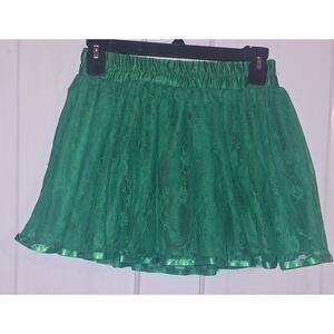 Brat Green Spirit of Halloween Green Mini Skirt Floral Poison Ivy Fairycore